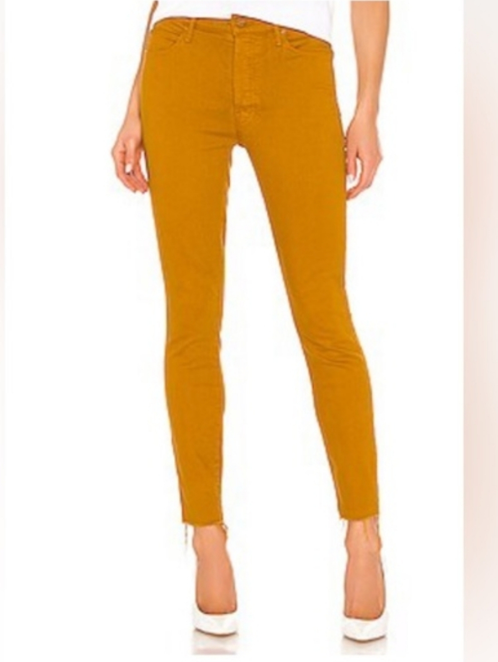 MOTHER The Stunner Ankle Fray High-Rise Jeans New